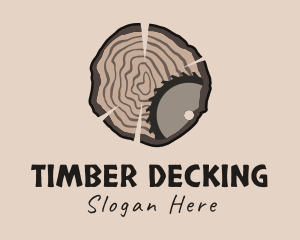 Timber Wood Log Saw logo design