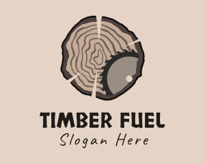 Timber Wood Log Saw logo design