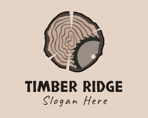 Logging - Timber Wood Log Saw logo design