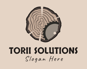 Timber Wood Log Saw logo design