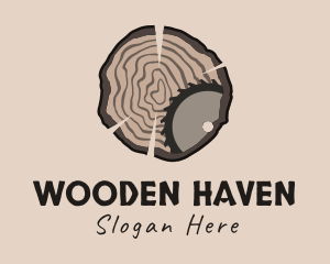 Log - Timber Wood Log Saw logo design