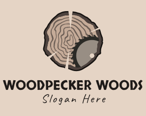 Timber Wood Log Saw logo design