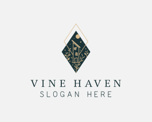 House Leaf Vine  logo design