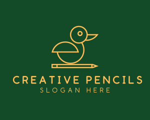 Pet Duck Pencil logo design