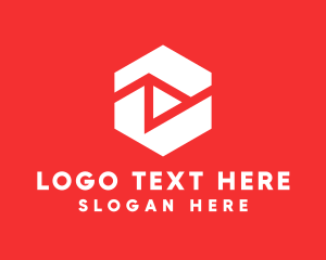 Stream - Hexagon Media Player logo design