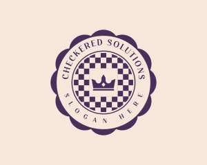 Checkered - Regal Crown Seal logo design