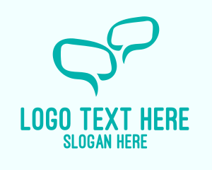 Text - Green Message Bubble logo design