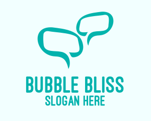 Green Message Bubble logo design