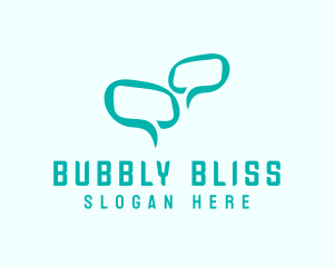 Green Message Bubble logo design