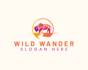 Wild Buffalo Bison logo design