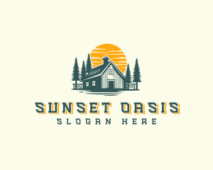 Sunset Farm Cabin logo design