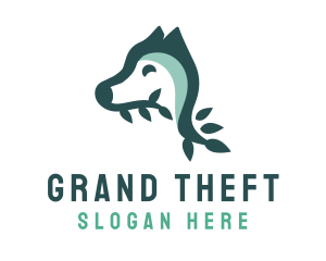 Green Leaf Dog Logo