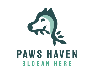 Green Leaf Dog logo design