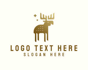 Hunting - Golden Wild Moose logo design