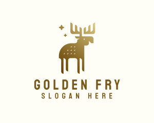 Golden Wild Moose logo design