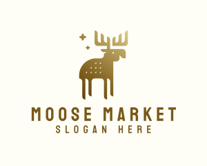 Golden Wild Moose logo design