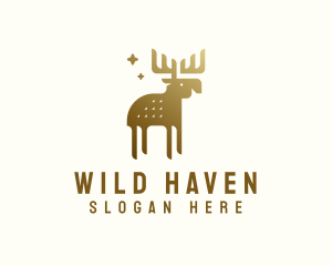 Golden Wild Moose logo design