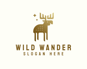 Golden Wild Moose logo design