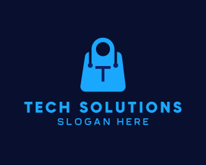 Commerce - Tech Shopping Bag logo design