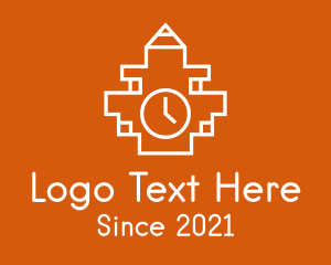 Clock - Abstract Clock Tower logo design
