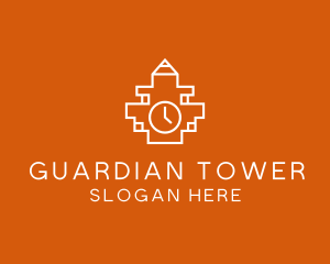 Abstract Clock Tower logo design