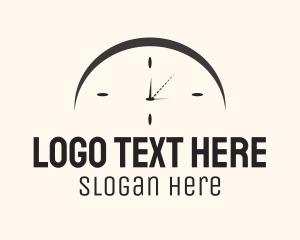 Black - Minimalist Clock Timepiece logo design