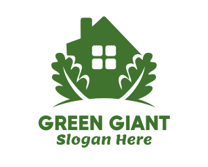 Green House & Leaves logo design