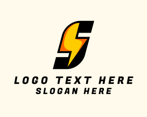 Lightning - Electricity Thunder Letter S logo design