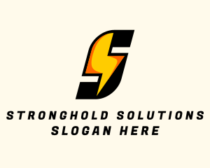 Electricity Thunder Letter S logo design