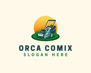 Lawn Grass Mower Logo