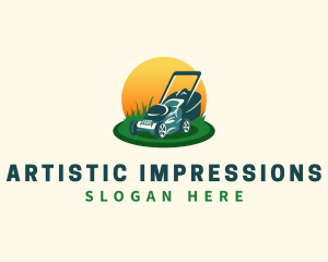 Lawn Grass Mower logo design