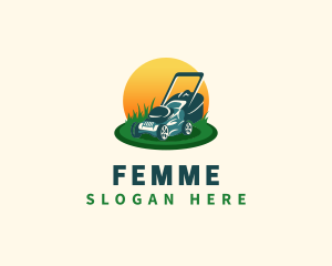 Lawn Grass Mower logo design