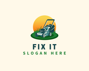 Lawn Grass Mower logo design