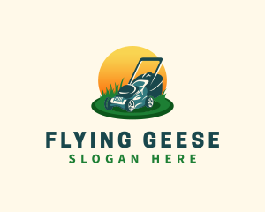 Lawn Grass Mower logo design