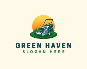 Turf - Lawn Grass Mower logo design