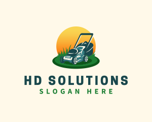 Lawn Grass Mower logo design