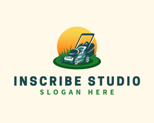 Lawn Grass Mower logo design