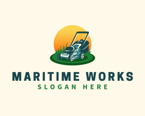 Lawn Grass Mower logo design