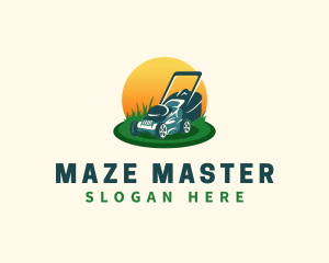 Lawn Grass Mower logo design