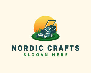 Lawn Grass Mower logo design