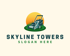 Lawn Grass Mower logo design