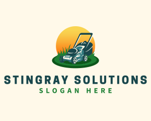 Lawn Grass Mower logo design