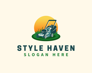 Lawn Grass Mower logo design