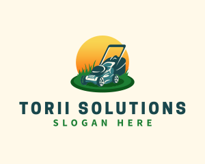 Lawn Grass Mower logo design