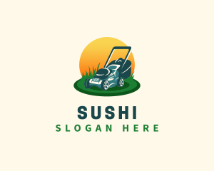 Lawn Grass Mower logo design