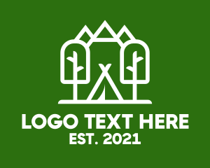 Eco Park - Camping Teepee Forest logo design