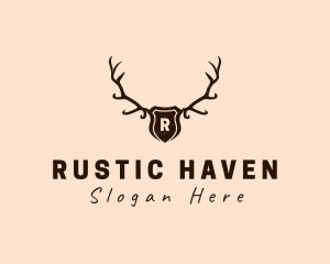 Antlers Shield Hunter logo design