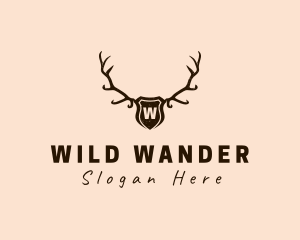 Antlers Shield Hunter logo design