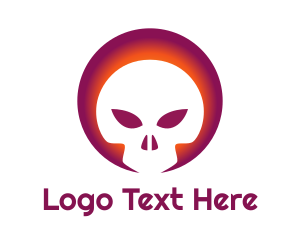 E Games - Gradient Skull Emblem logo design