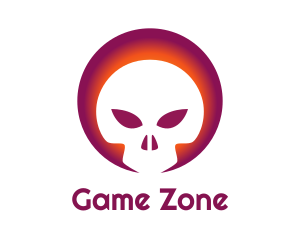 Gradient Skull Emblem logo design